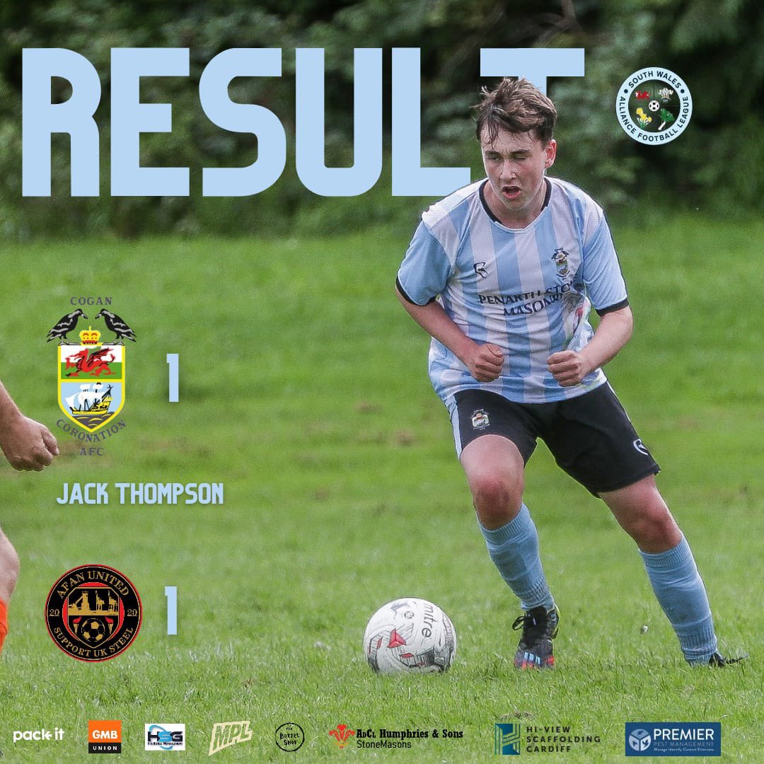 CoganCoroAFC's tweet photo. Two good points earned today.
Our @SWALInfo held league leaders @AfanUnited_FC to a 1-1 draw with a goal on his first senior start for Jack Thompson
And our @VoGAFL were involved in a thriller - a 3-3 draw with a hat trick from @dhump3s52 🦏 #StillDoingIt
#UpTheCoro 💙⚽️💙 https://t.co/5WA5j3tgtR