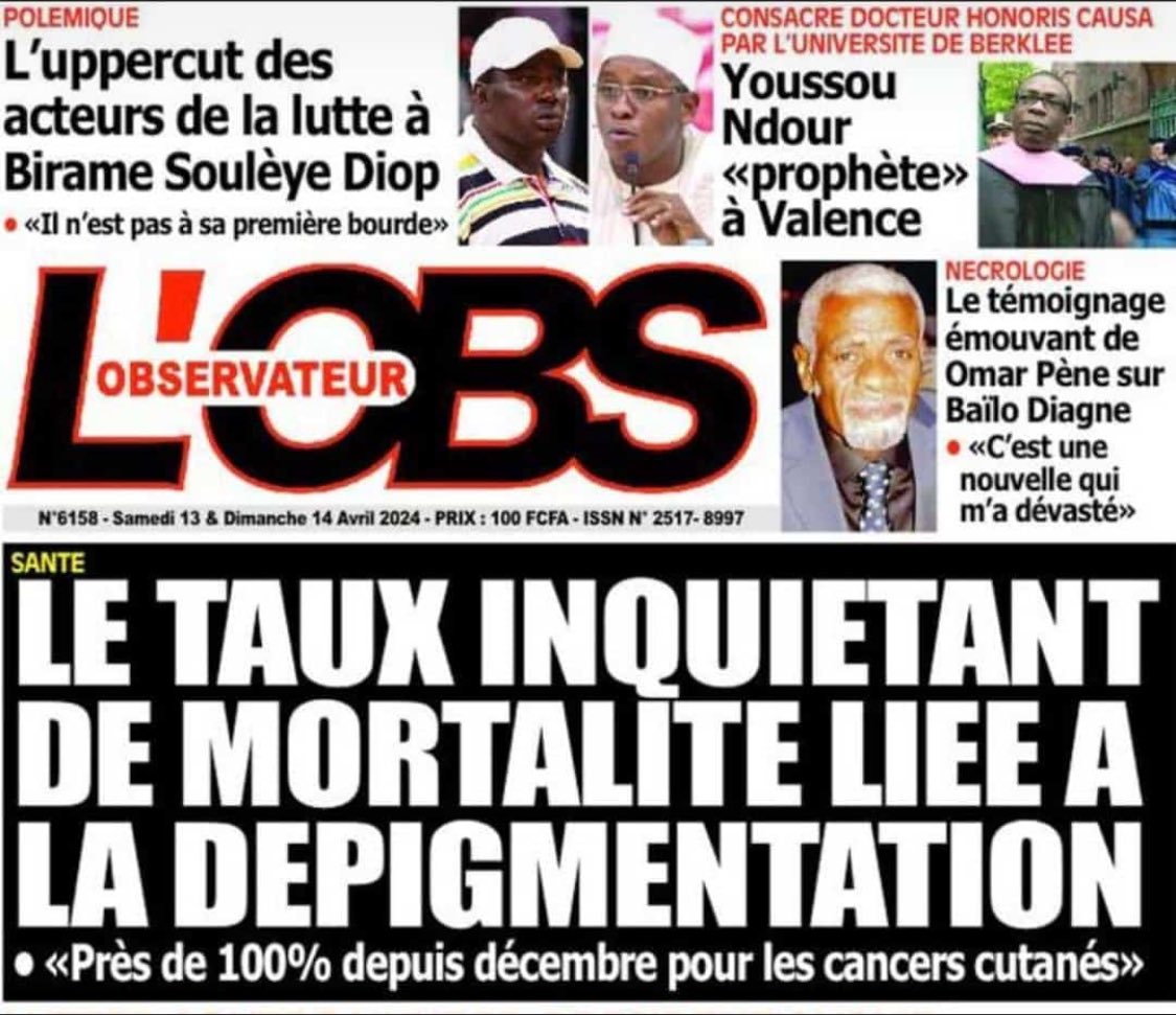 Les chiffres sont terrifiants: « Tous les patients souffrant de cancers cutanés dus à la dépigmentation et admis dans les structures hospitalières depuis décembre sont décédés. » Dr Fatoumata LY