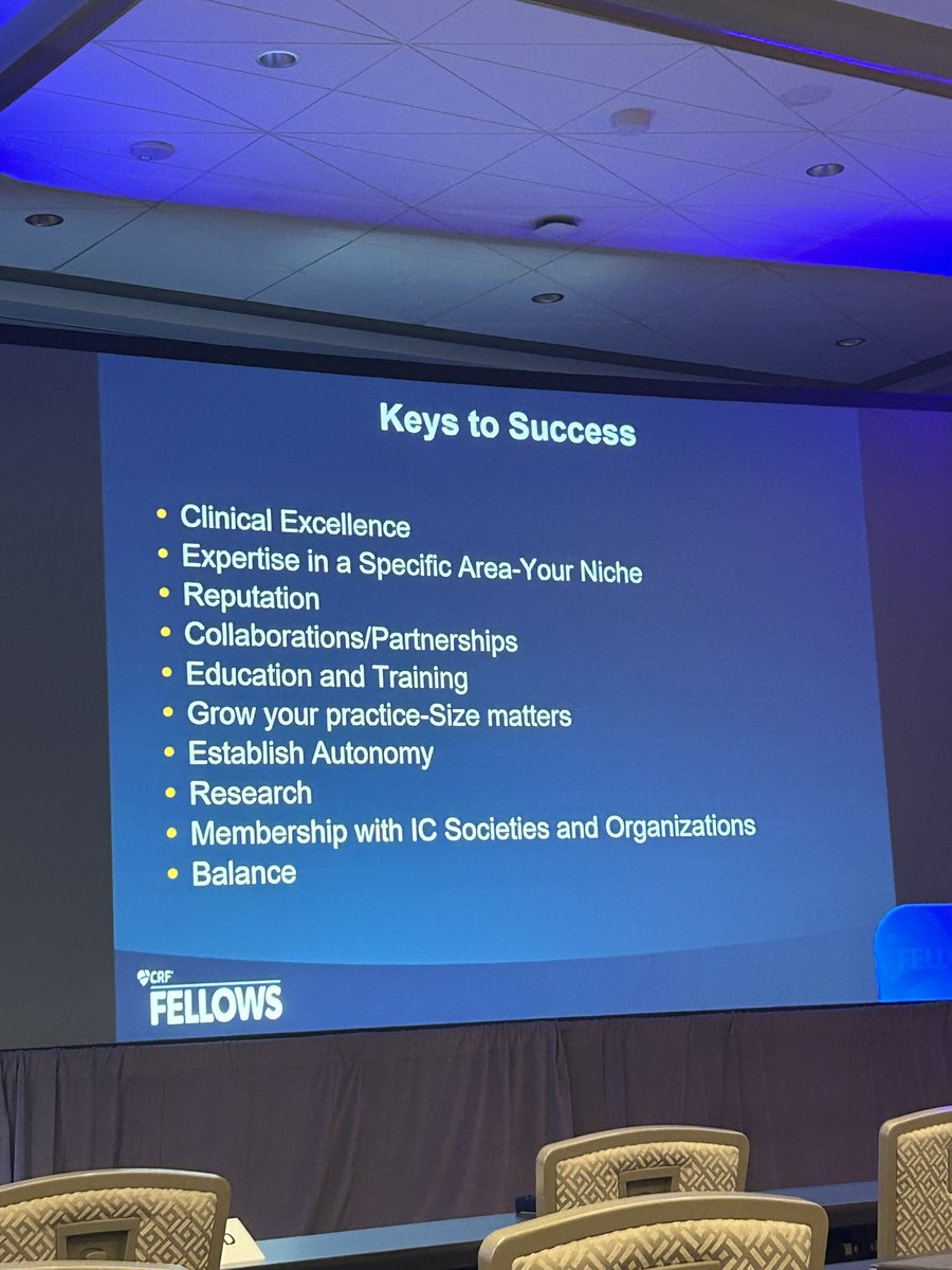 🔑’s to success highlighted this morning by Dr. Parikh: All about finding your niche, honing a special skillset, and growing the denominator through outreach @crfheart #fellows2024