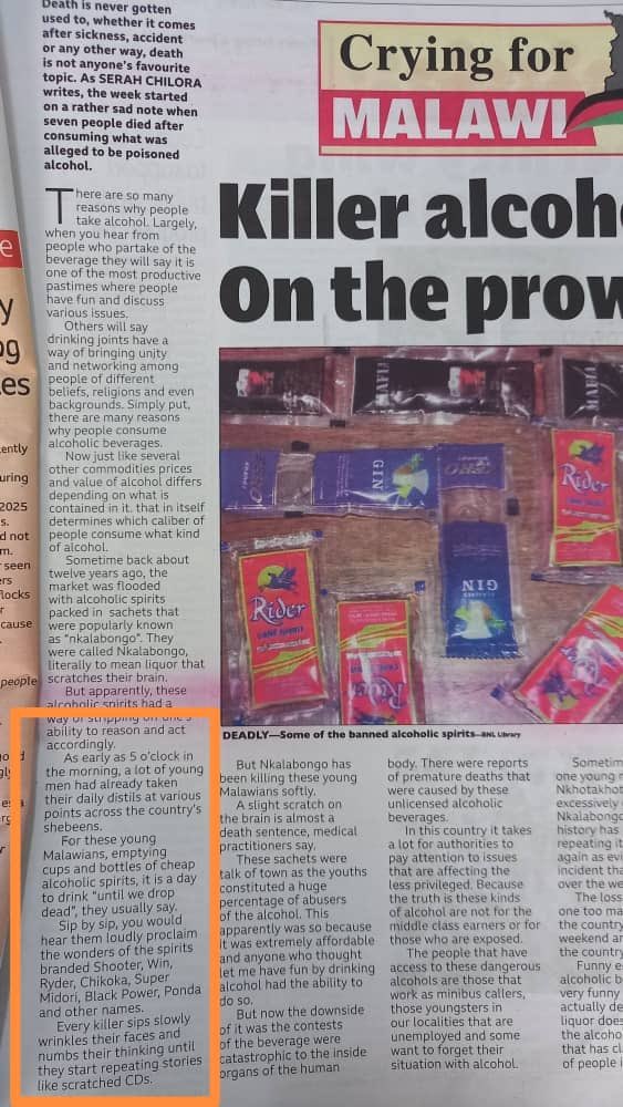 JKainja's tweet photo. In 2017, Nation Publications Limited published the story on the right, written by Lloyd Chitsulo. Today, Times Group has published the story on the right, written by Sarah Chilora, with a whole paragraph matching Chitsulo’s 2017 article. No citation, no acknowledgement. 

Whatever the explanation is, if there’s any, in my line of duty, this is plagiarism—a very serious academic offence. I'm sure it's not acceptable in journalism, either.