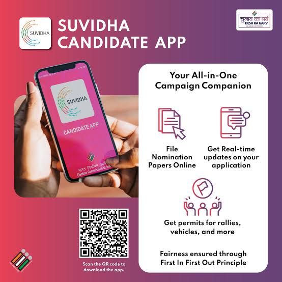 BudgamH's tweet photo. Suvidha Candidate App by the Election Commission of India: Track nomination &amp; permission status, download forms, promote transparency in elections. 
#ElectionTech #SuvidhaApp https://t.co/1lp8wXWy2R