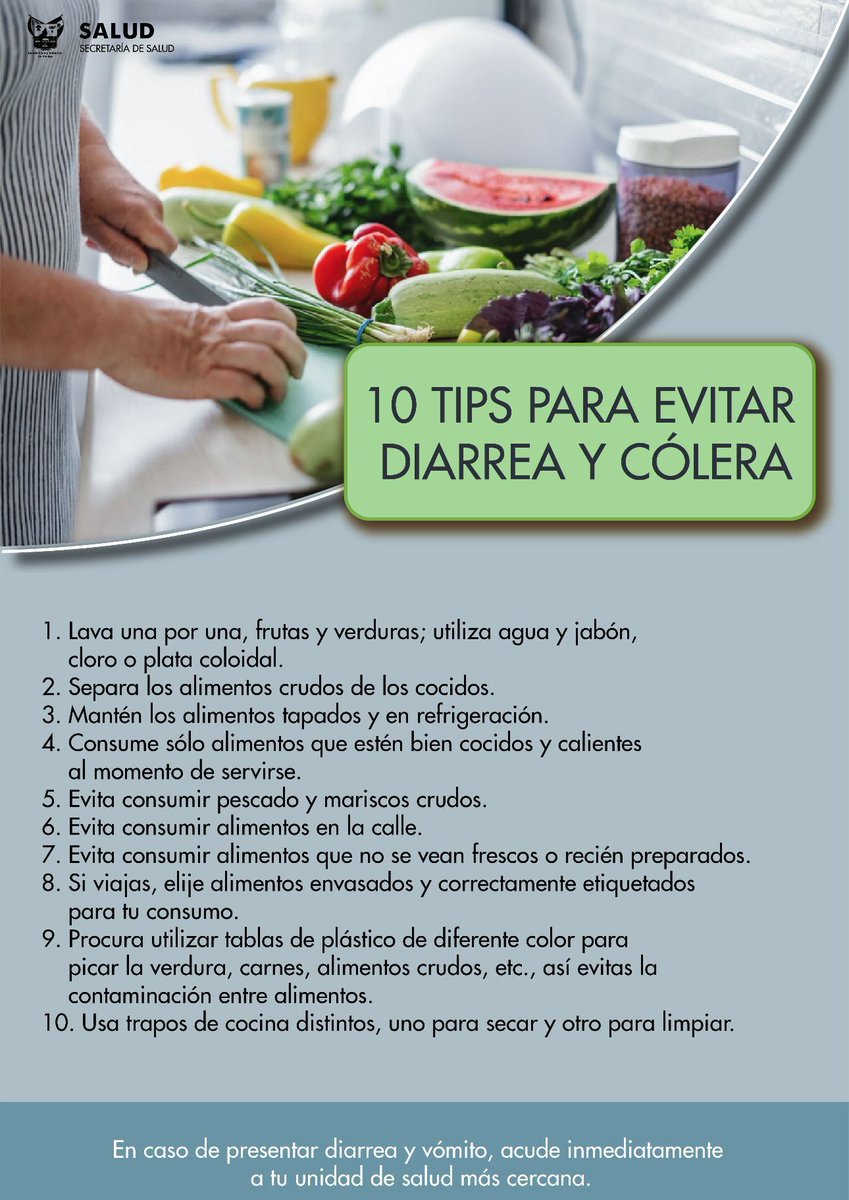 Salud_Hidalgo's tweet photo. 🚨 ¡Atención! En la #TemporadaDeCalor ☀️, es importante tomar precauciones para evitar enfermedades como la diarrea y el cólera. ¡Cuidemos nuestra salud y mantengamos la higiene en todo momento! ☝🏼 https://t.co/y0OW7o1GmU