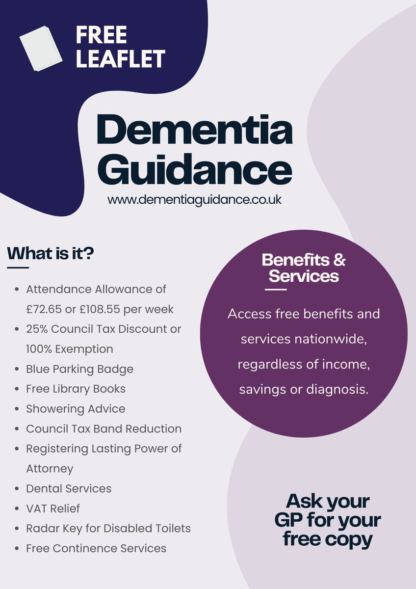 Everyone with Dementia, their Friends, Family and Carers can take advantage of these benefits and services