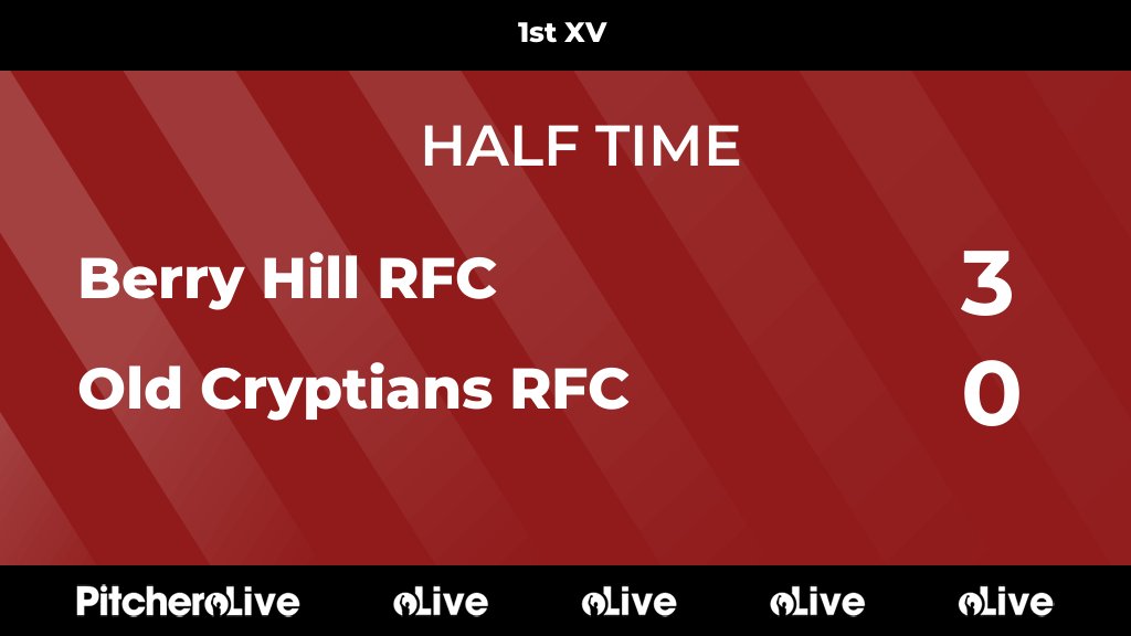 HALF TIME: Berry Hill RFC 3 - 0 Old Cryptians RFC
#BEROLD #Pitchero
oldcryptiansrfc.co.uk/teams/3538/mat…