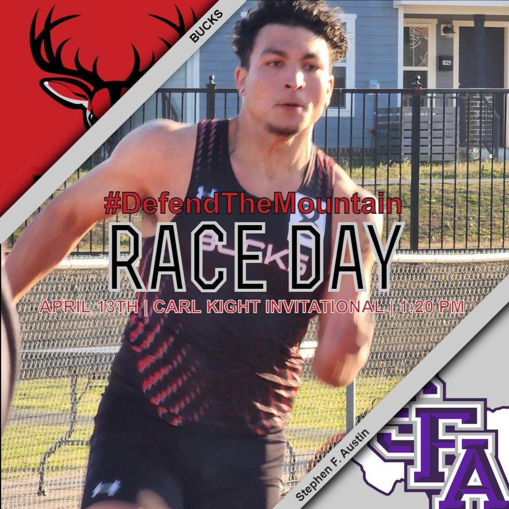 #BucksTrack continues their weekend at Stephen F. Austin for the Carl Kight Invitational!! #DefendTheMountain ⏱️ 1:20 pm 📍 Homer Bryce Stadium - Nacogdoches, TX 📰 bucksathletics.com