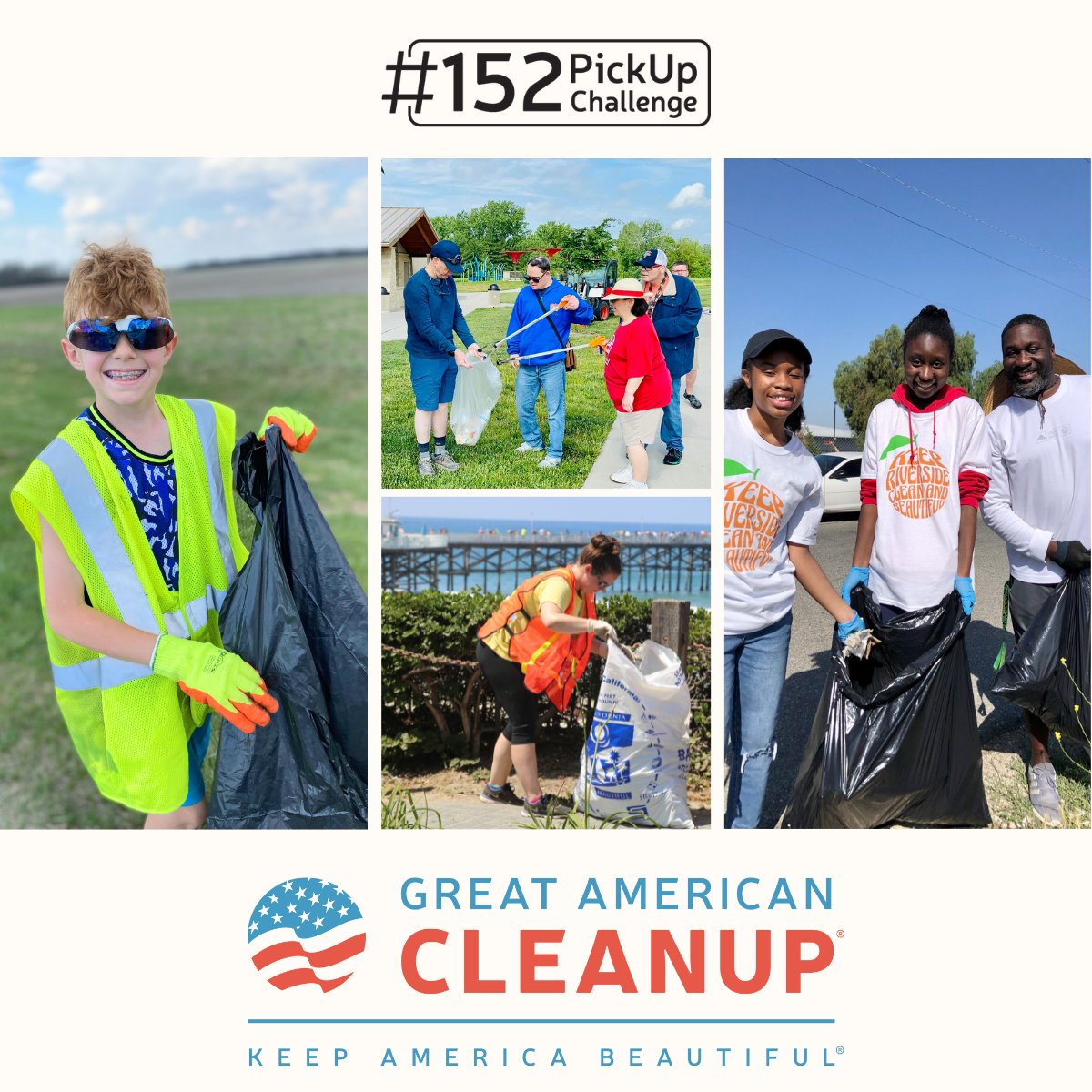 Did you know? If everyone picked up 152 pieces of trash, we’d have a litter-free America. 🌱 #DoBeautifulThings this weekend and join the #152PickUpChallenge during the 2024 #GreatAmericanCleanup! Sign up now and tag a friend who should join you 👯 bit.ly/3T5N8ZT