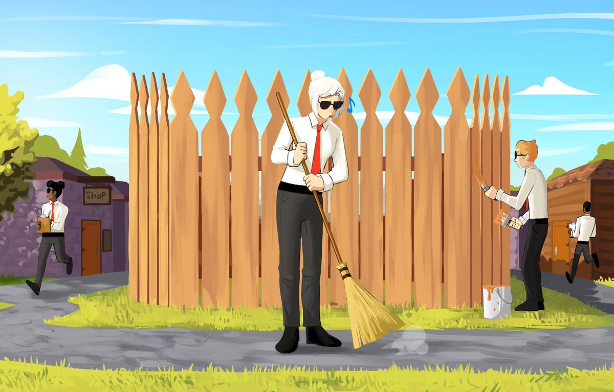 Genfanad's tweet photo. It's a nice spring Saturday morning! Take a walk through Nuublandia and enjoy the weather, just don't bother the CLicHE employees they're hard at work.

#indiedev #indiegames #gamedev #mmorpg #mmo #screenshotsaturday https://t.co/hJMBp7raaX