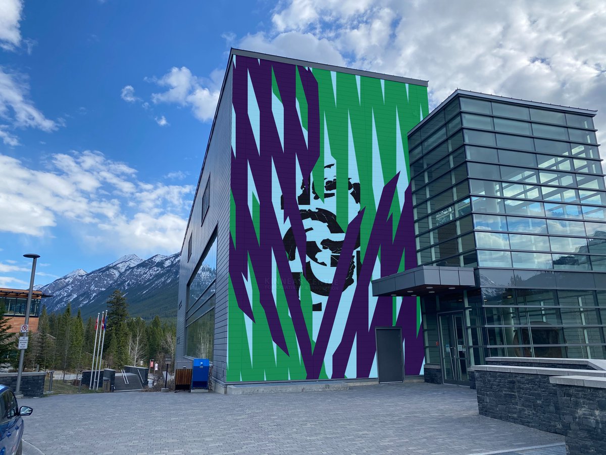 It's #NationalPoetryMonth -- Rhys Farrell (@itsxyzbaby), with whom I wrote Lens Flare (guillemotpress.co.uk/poetry/derek-b…), imagined our collaborations as monumental murals on the exterior walls of @banffcentre .