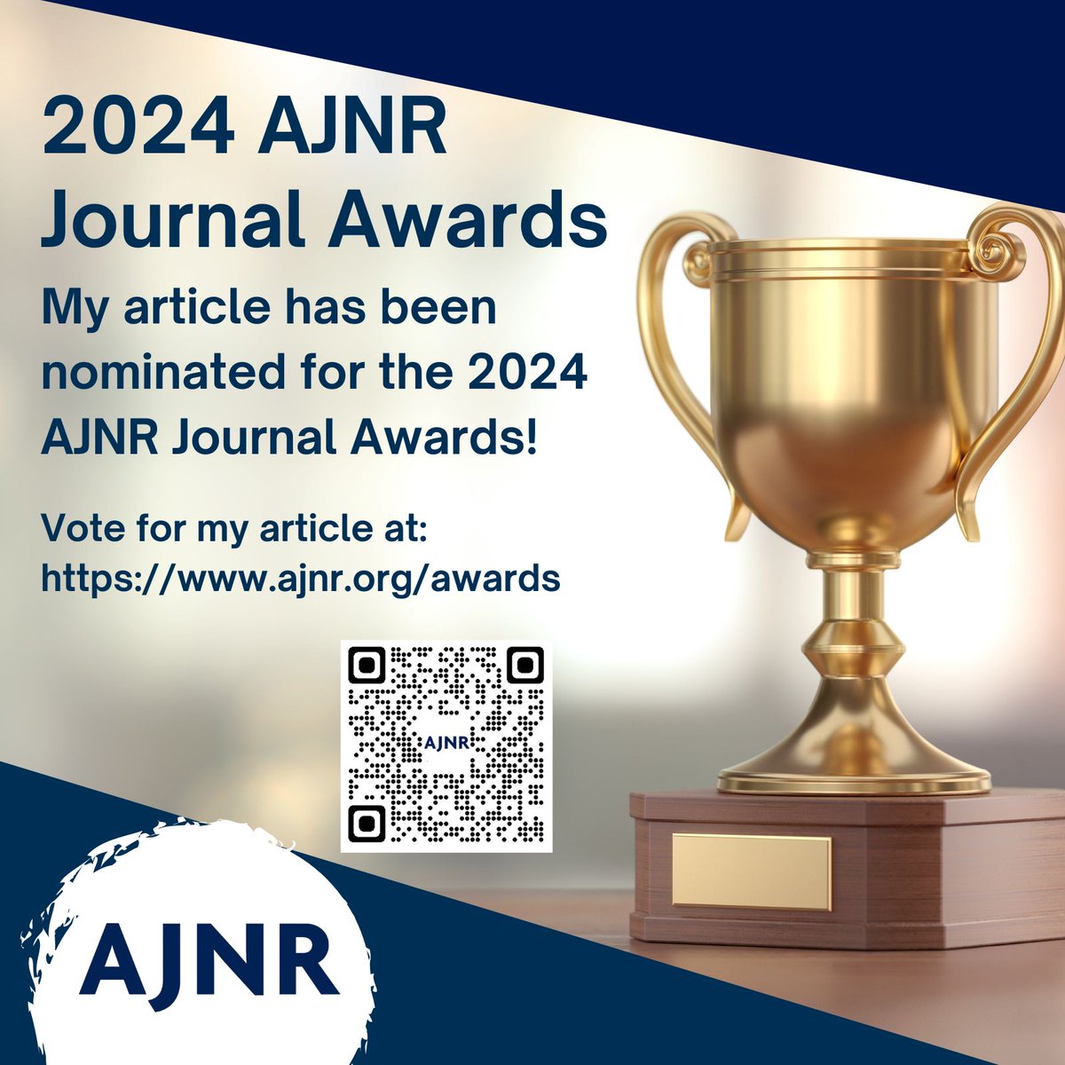 'Introducing Our New AJNR Early Career, Women in Neuroradiology, and Global Neuroradiology Awards' doi.org/10.3174/ajnr.A… Vote at: ajnr.org/awards Awards will be announced at #ASNR24