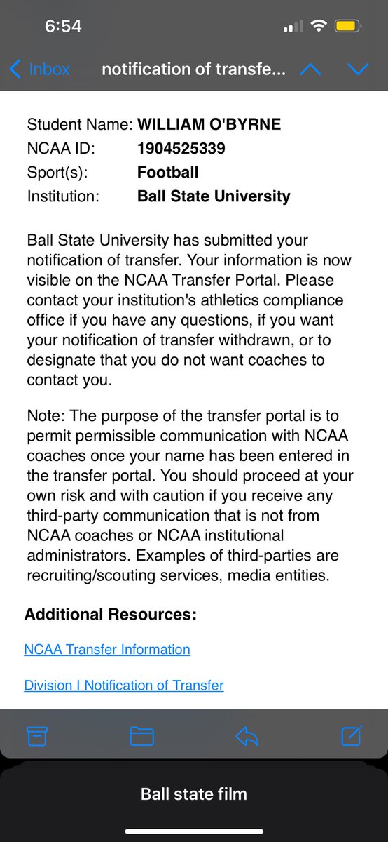 After much consideration, I have entered my name into the transfer portal with 5 years of full eligibility remaining.I am a 6’6 230lbs DE/OLB/DT @Red_Zone75 @Tonyrazz03