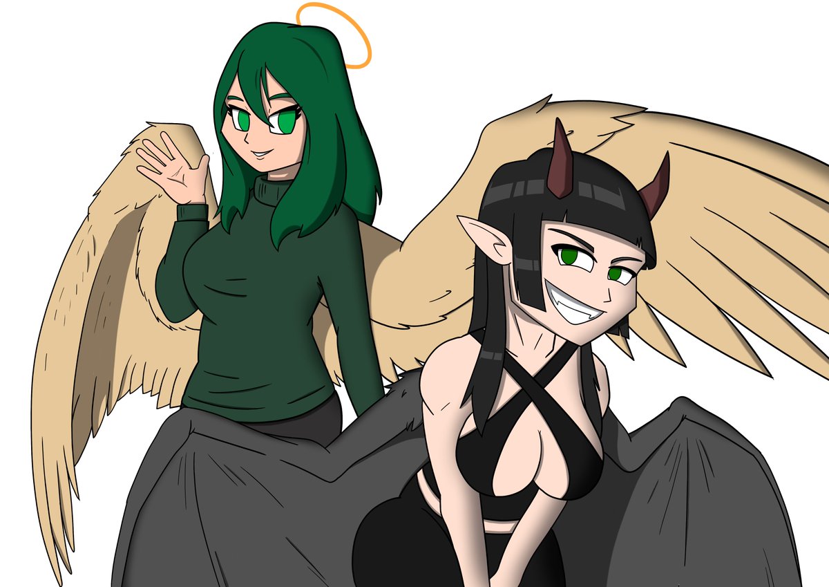 Choose your warden, a cute, silly A.I. or a mischievous, goth elf? Art inspired by a friend an their gorgeous characters Characters: Ali-chan and Brittney (OCs) Owner: @ali_cyberthot art by: me #kigurumi #digitalart #oc