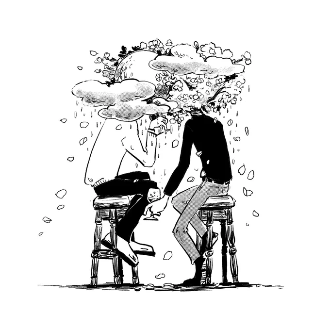 泣く月で散る桜 