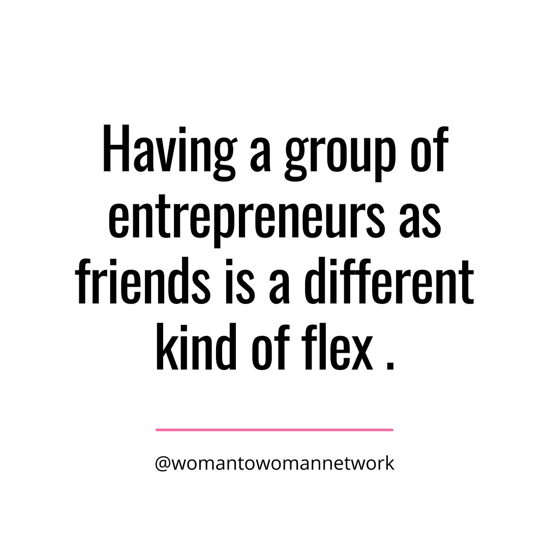 Having a circle of entrepreneur friends is the ultimate flex! 💪💼 Surround yourself with innovators who inspire and push you to greater heights. Join us at @womantowomannetwork and find your tribe! #EntrepreneurGoals #NetworkToGrow