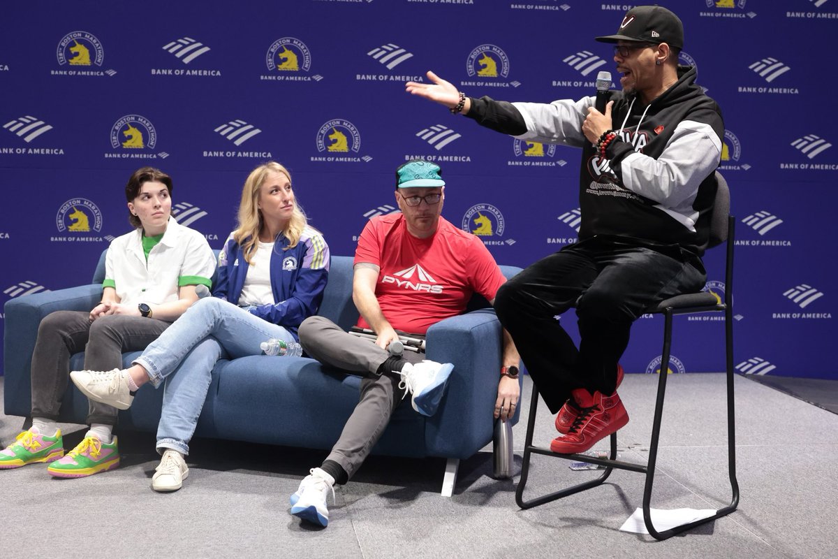 More to say later, but these folks are already champions. We learned a lot from runners with unique physical & intellectual abilities. We also heard from a non-binary runner too. Their advocacy is impactful & inspiring. Blessings on your runs!!! @BAA @bostonmarathon