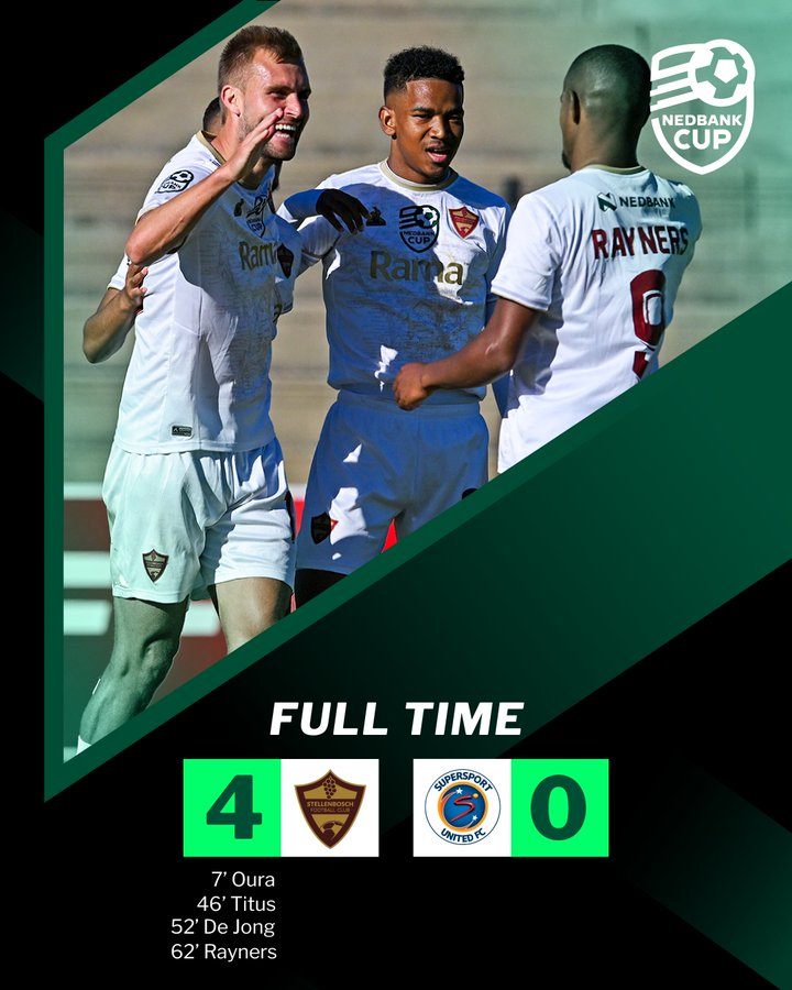 -4 - This is SuperSport's joint-heaviest margin of defeat in a Cup game in the PSL era, equalling the 5-1 loss to Jomo Cosmos in the 2001 Coca-Cola Cup quarter-finals. Drubbing. #NedbankCup