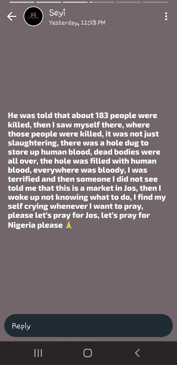 Has seen on a friend's whatsapp status?

#PrayForJos
#PrayForNigeria