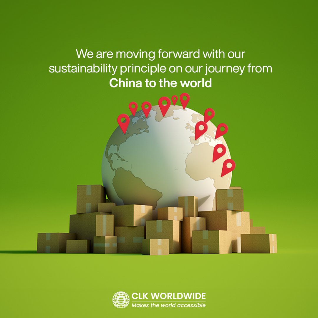 Sustainability is a priority for us on our journey in world trade. We respect nature and future generations. 

#clkworldwide #SustainableLogistics #ChinaTrade #GlobalTrade