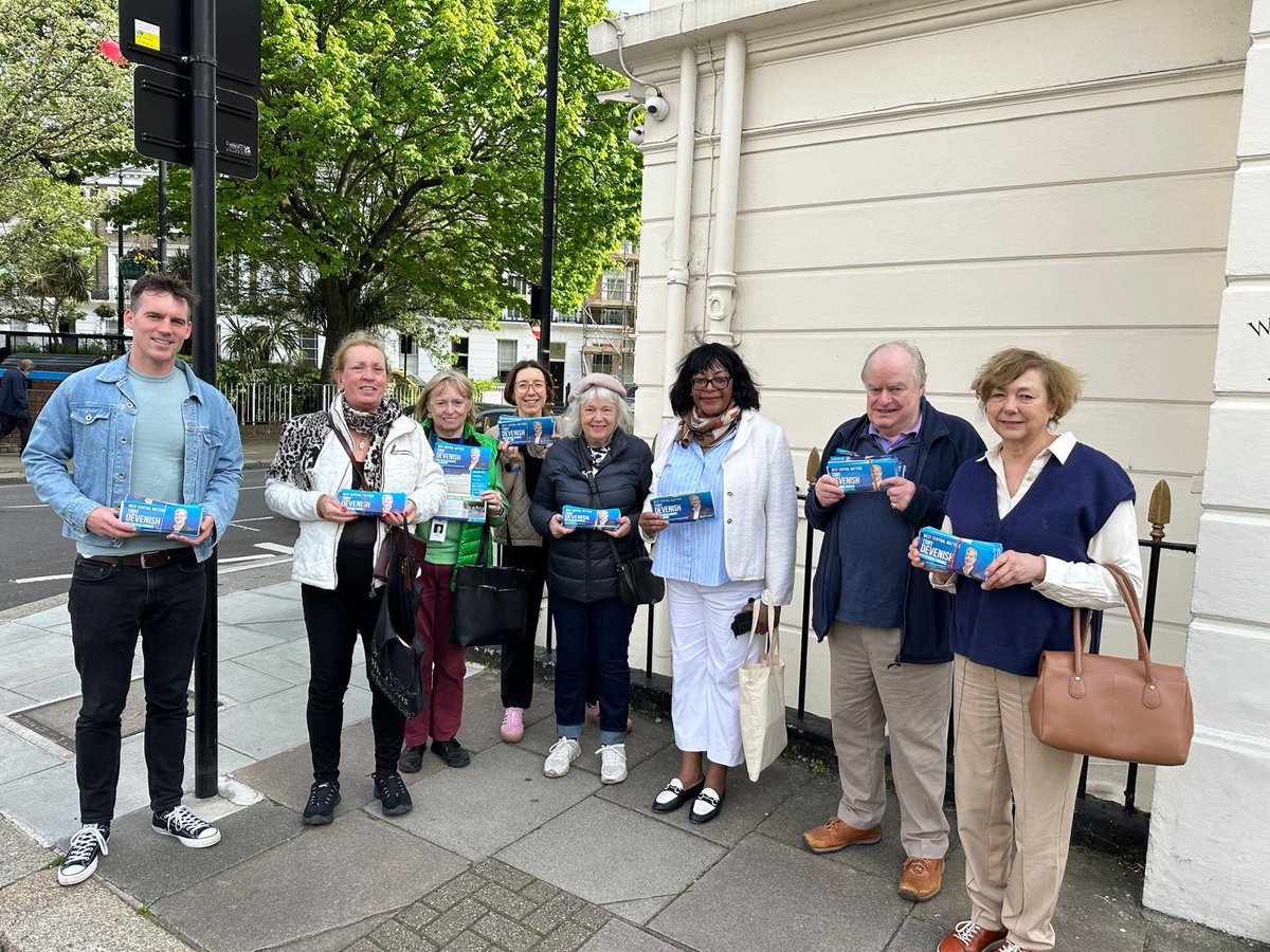 Double campaign session today for @Councillorsuzie and @Tony_Devenish: morning in Pimlico North and afternoon in the West End!