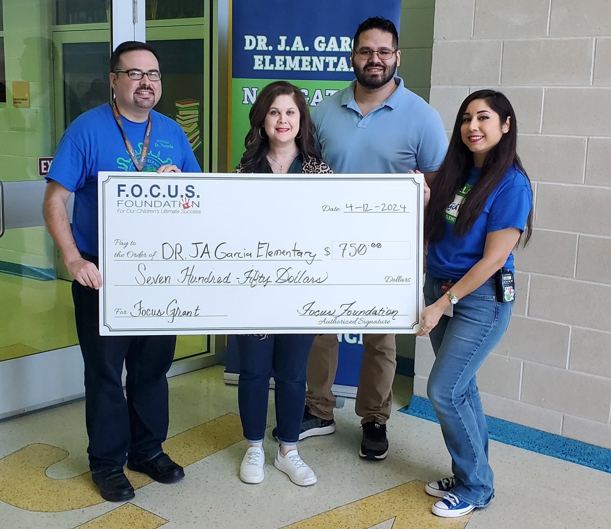 Thank you Community Partner CoastLife Credit Union & the F.O.C.U.S. Foundation for supporting our literacy efforts at Garcia ES! The $750 grant monies will be used for end of year reading incentives for our million word Readers this school year! Thank you Marisa Benavides @CCISD