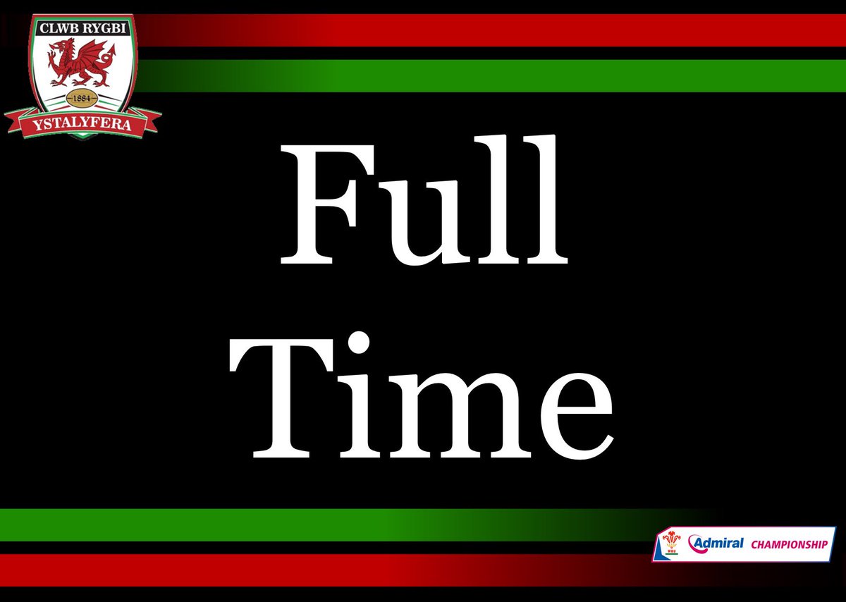 Full Time @Bonymaenrugby 31 (5T) - 13 (2T) @ystalyferarfc @AllWalesSport @WRUChampionship