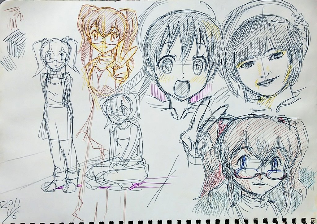 スケッチブックを晒す
見てて判ると思うけど、そんなに上手く無いっす。見た物を紙に焼き付ける訓練す。 