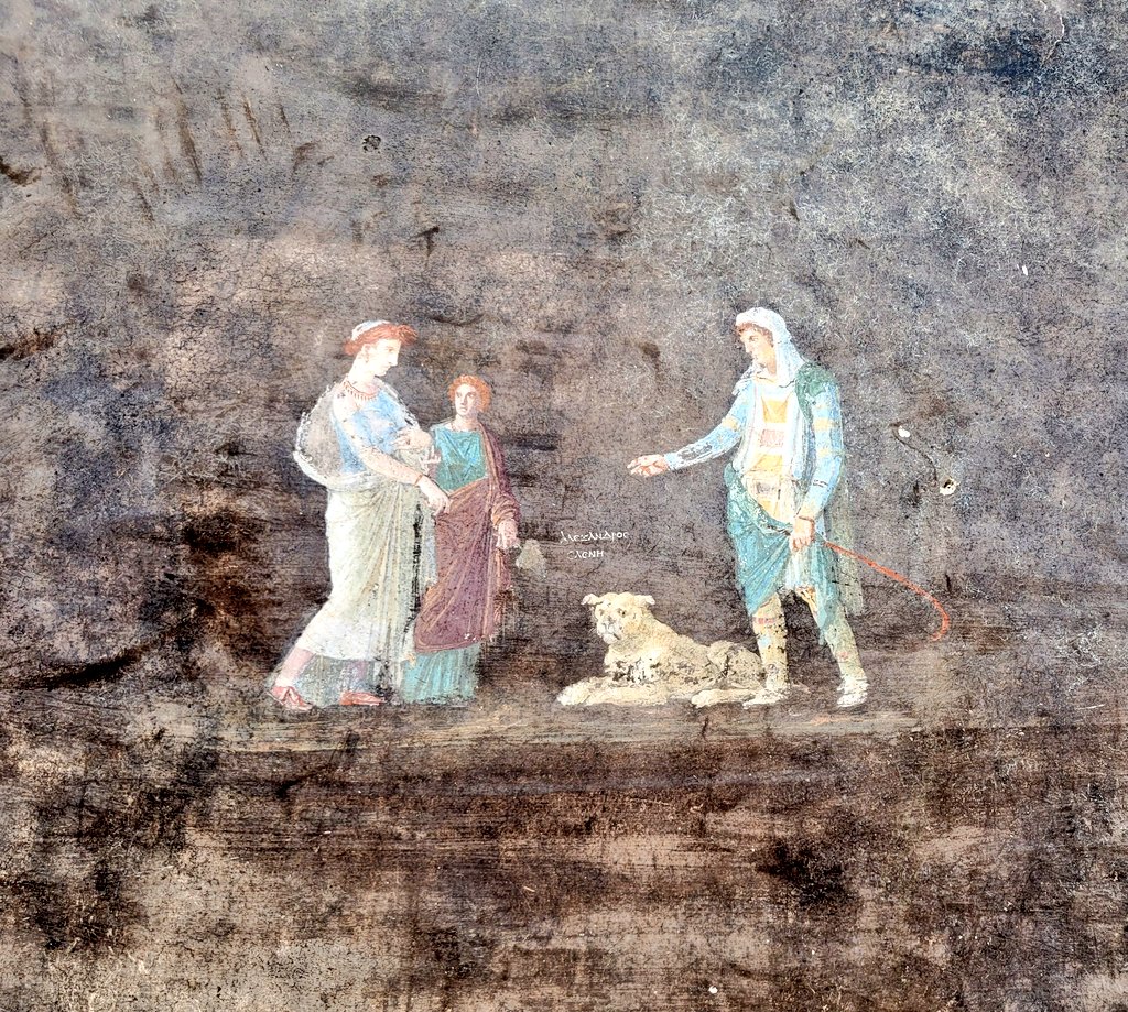 Una grande emozione per me poter fotografare e immortalare i nuovi affreschi emersi durante gli scavi nella Regio IX di Pompei. Paride e Elena, Cassandra e Apollo, pitture eleganti e raffinate. #pompeii #lavoro #scoperte