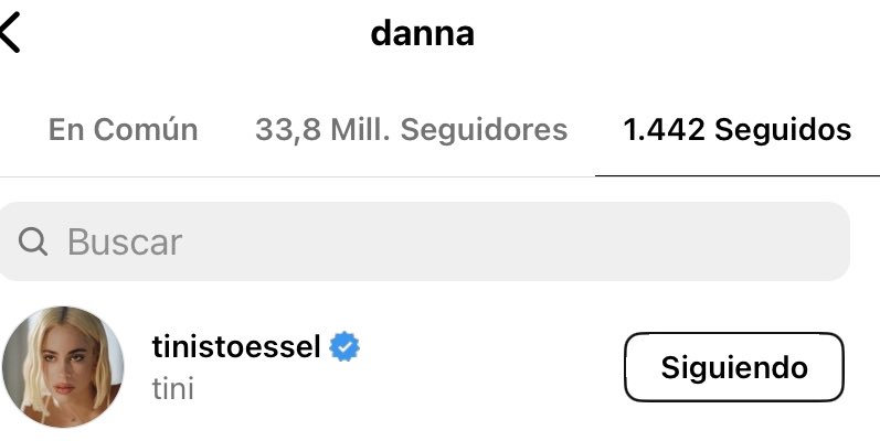 Danna Paola a comenzado a seguir a Tini en Instagram.