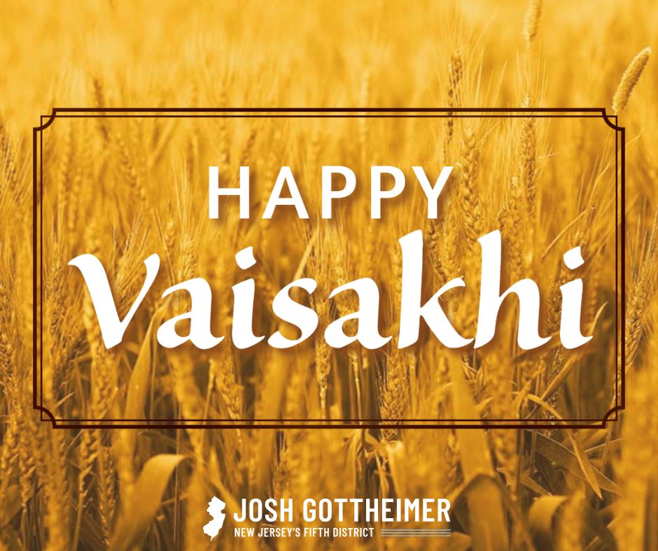 Wishing our Sikh American community members a happy Vaisakhi!   May this year’s festival be a joyous one for those celebrating across the world.   I'm proud to represent the many Sikh Americans in North Jersey and serve as a member of the American Sikh Congressional Caucus.