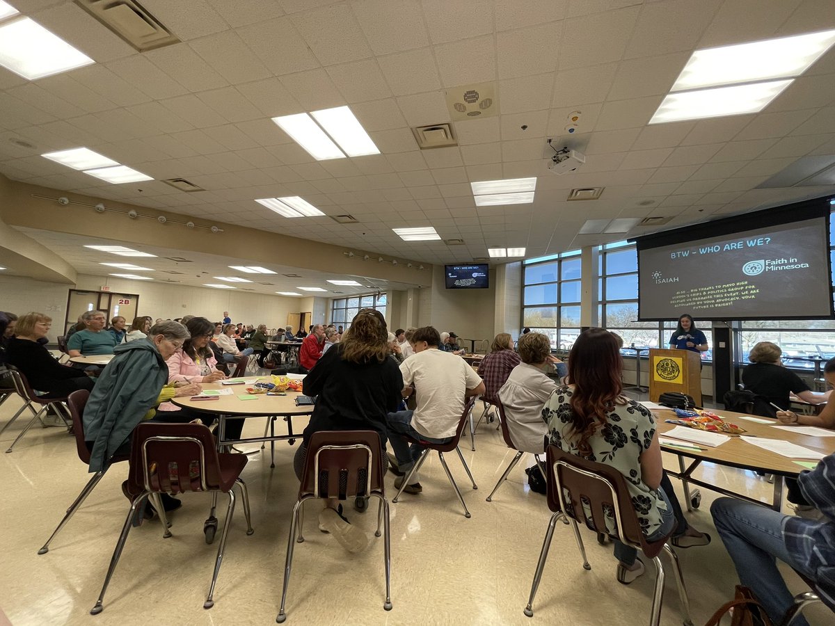 Surrounded by a room full of #RochMN community members who are passionate about and public education. @ISAIAHMN