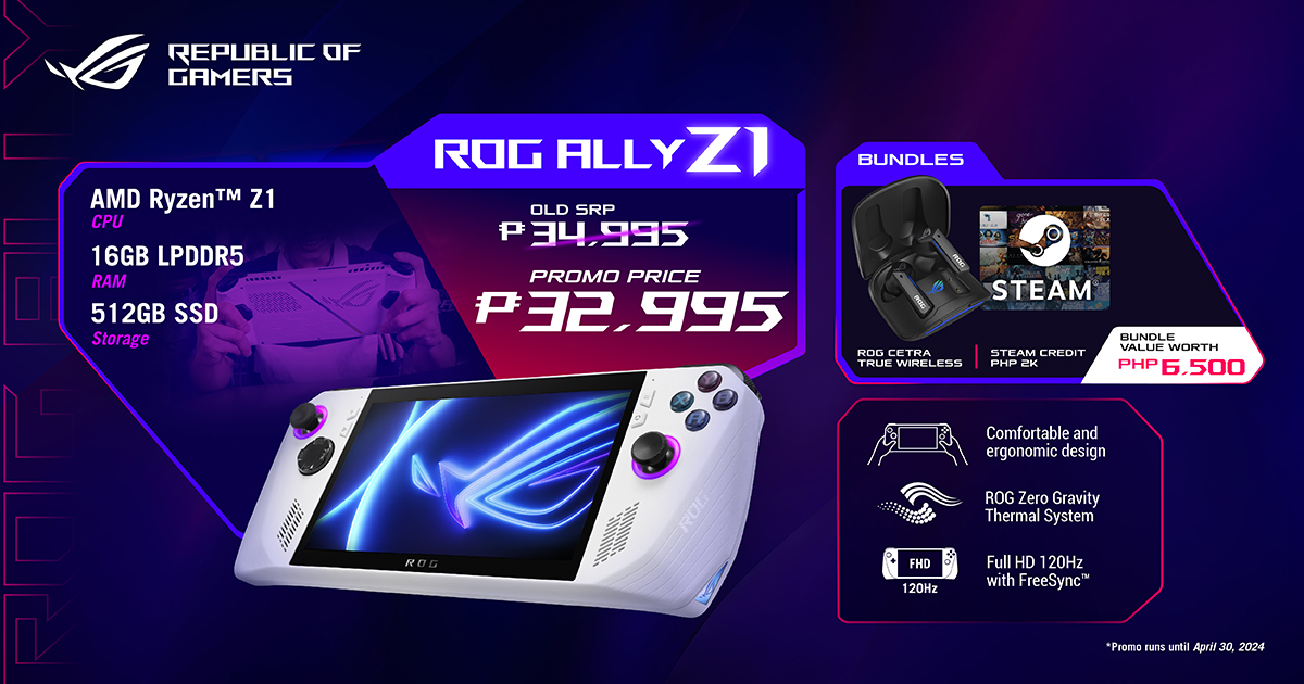 Get ₱6,500+ in bundles and ₱2,000 off buying a new @ASUS @ASUSph @ASUS_ROG @asusrogph Ally Z1. phil-it.org.ph/promo-alert-ge… #playALLYourgames