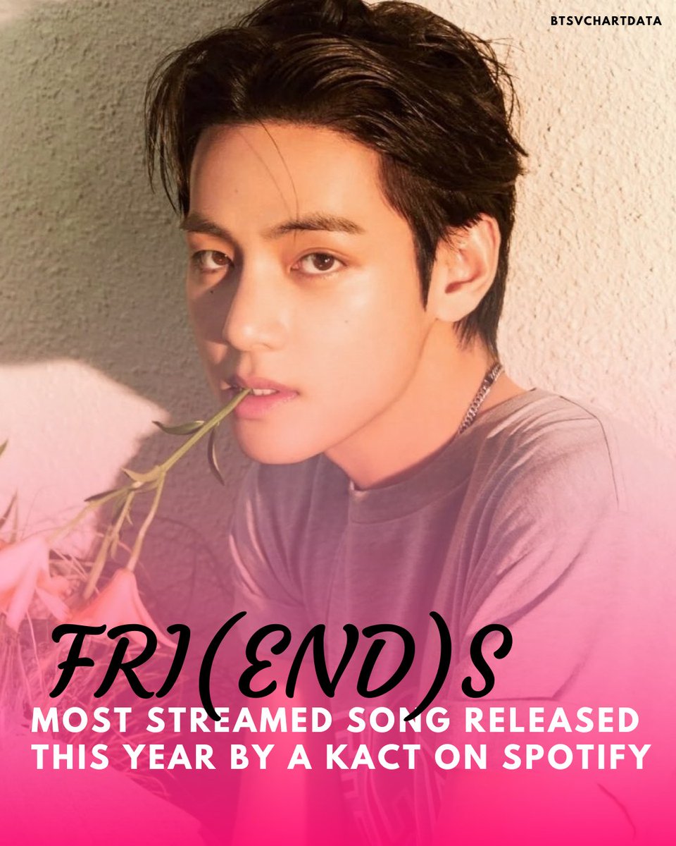 FRI(END)S by V is now the most streamed song released this year by a Kpop Act on Spotify! CONGRATULATIONS V CONGRATULATIONS TAEHYUNG