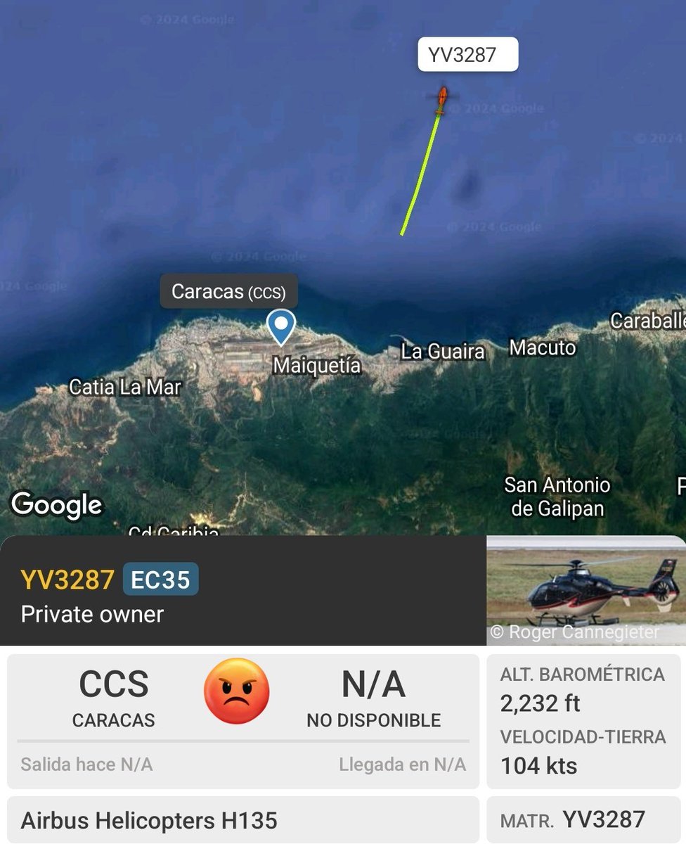 Arr3ch0's tweet photo. #YV3287 de Raul Gorrín en aparente ruta a Los Roques. https://t.co/vptGgYeDFt