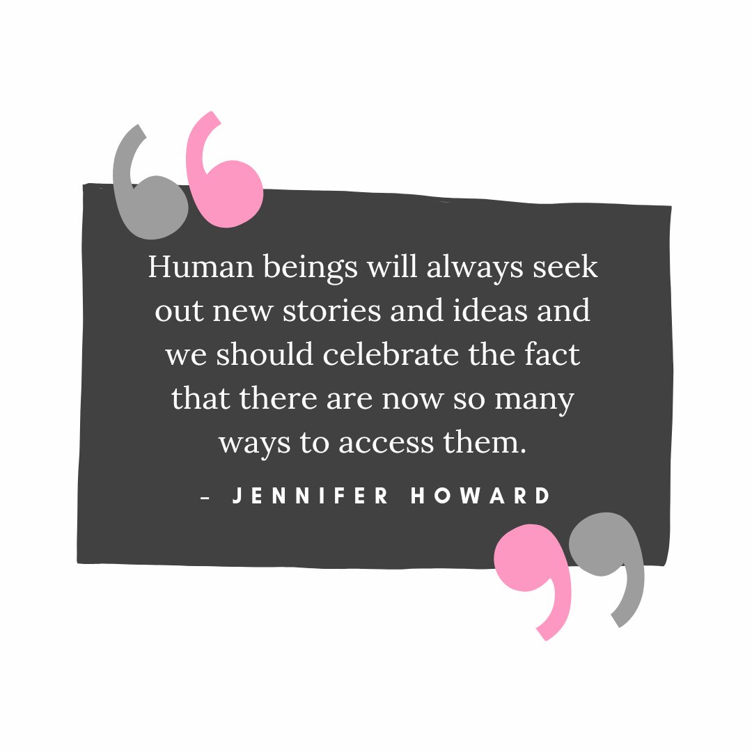 Human beings will always seek out new stories and ideas and we should celebrate the fact that there are now so many ways to access them. – Jennifer Howard #PinkFlamingoProductions #PFPAudio #FiresideAudio #NorthernLakeAudio #NLA #audiobooks #humanvoiceonly