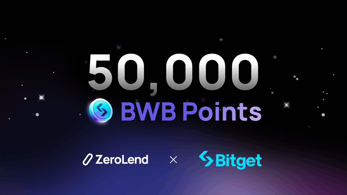 zerolendxyz's tweet photo. .@BitgetWallet is giving away 50,000 BWB Points to $ZERO users.

https://t.co/bw2SkjML11 ✨ https://t.co/VJ8VjBXDNl