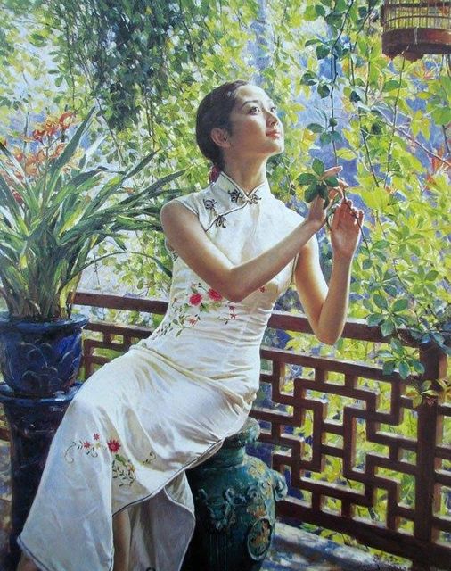 Guan ZeJu. #art #painting #portrait #womeninlandscapes