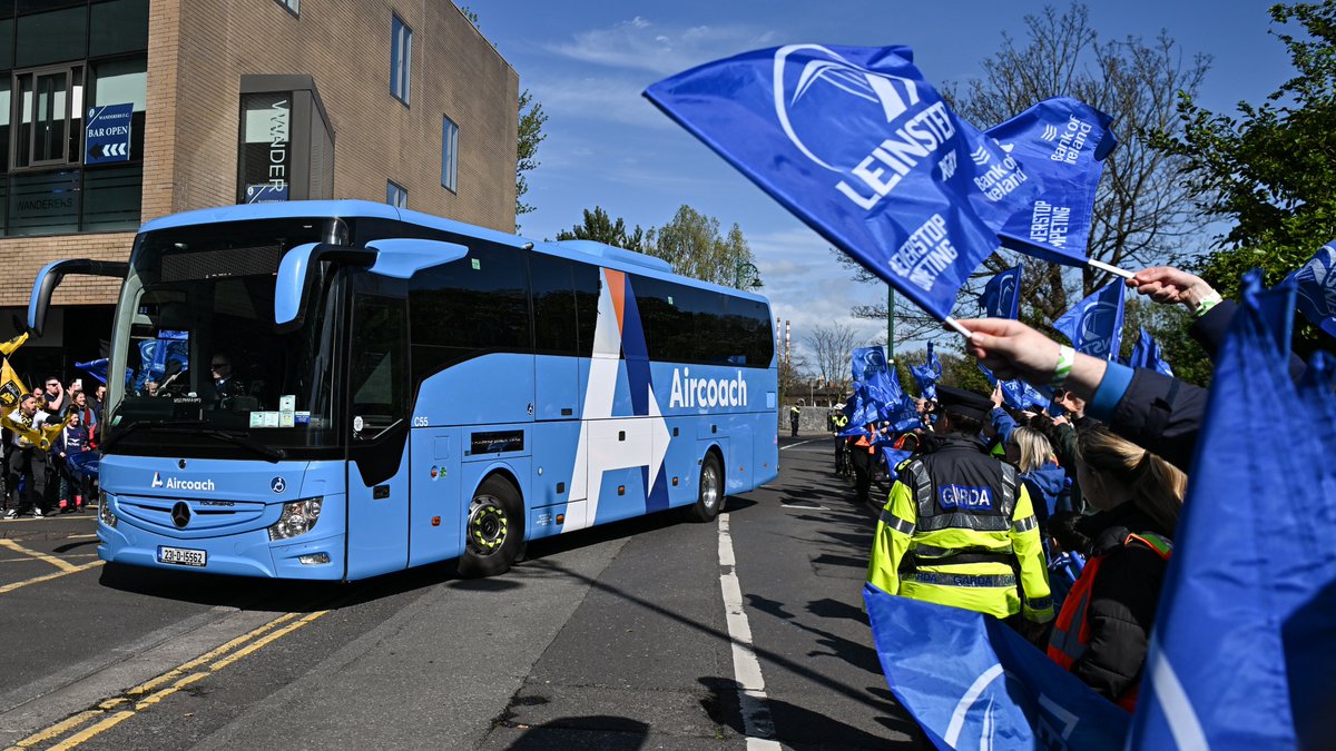 𝗪𝗵𝗮𝘁 𝗮 𝘄𝗲𝗹𝗰𝗼𝗺𝗲 🤩💙 A #SeaOfBlue welcomed the Leinster Rugby @Aircoach to Aviva Stadium. 🌊 #LEIvSR #FromTheGroundUp