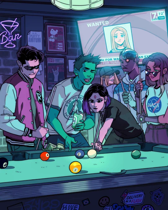 playing pool 