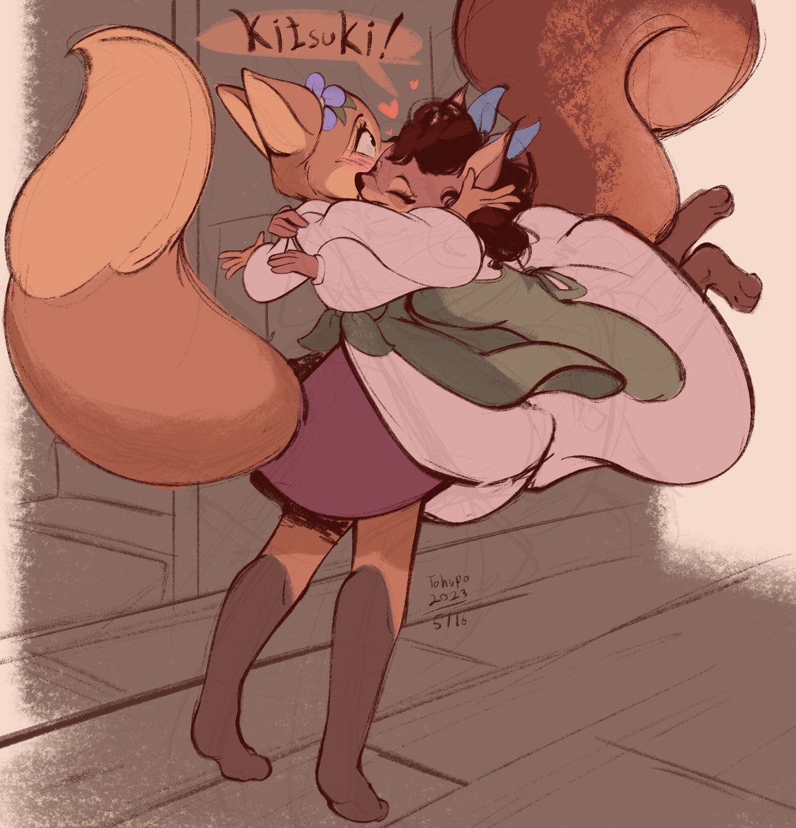 tohupony's tweet photo. (Repost) Surisu🐿️ and Kitsuki🦊 https://t.co/Nib15znNny