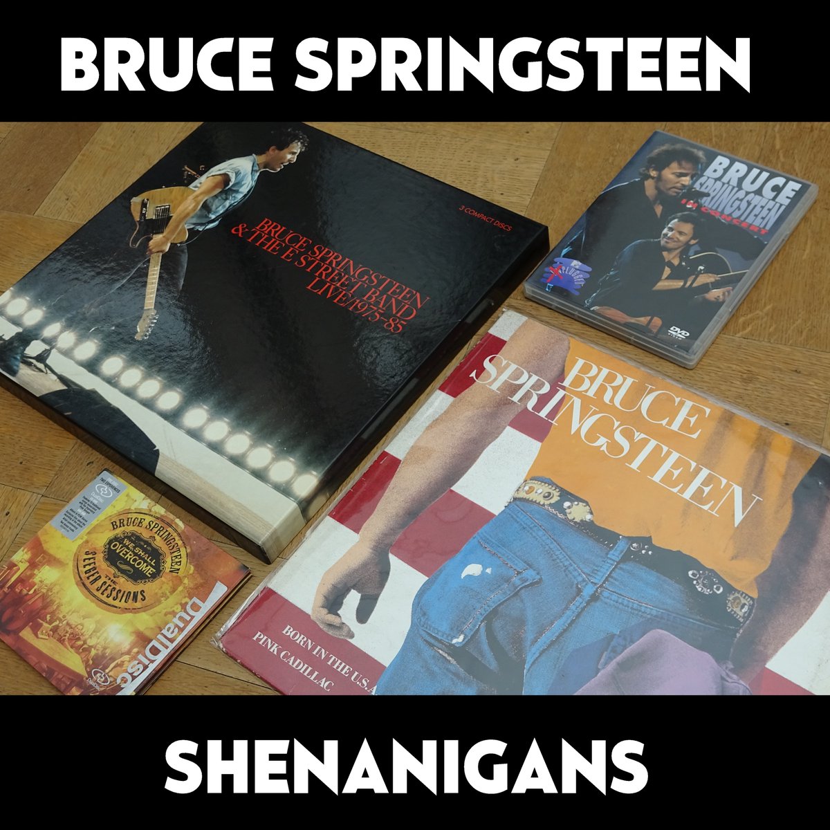 juliandebacker's tweet photo. Local bookstore was having a sale (35% off), so I picked up some @springsteen goodies. A rare #SeegerSessions #DualDisc! A 'For promotional use only' 12" with a previously unreleased track! A DVD featuring my favourite Boss song! Three live compact discs! Total damage: $55 https://t.co/TFYn2GmNYR