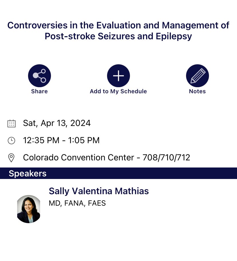 An absolute honor to be speaking at the #AANAM! Those wanting to learn about post stroke #seizures and #epilepsy please join me in Room 708/710/712 at 12 noon for Controversies in Stroke Treatment session! @UKYneuroscience @NeuroUky @LBGoldsteinMD @AANmember