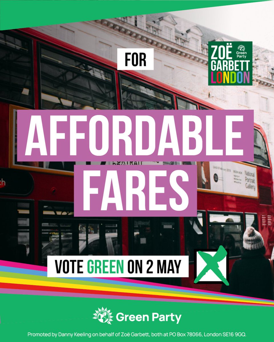 🚇 Getting around #London is too expensive. 🚌 We need to bring down fares and make it simpler and easier to get around. 🚋 That's exactly what @ZoeGarbett will do if elected #MayorOfLondon  🗳 On May 2nd, #VoteGreen in London