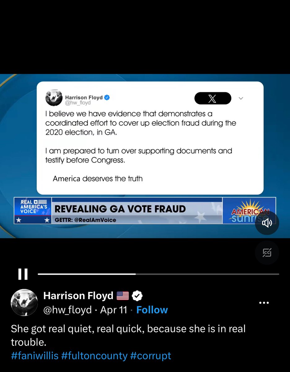 Fani Willis in REAL Trouble wiretapping conspiring/COLLUDING with evil entities within gov/positions she won’t say a single thing IF SHE SAYS ANYTHING WRONG IT WILL BE USED AGAINST HER IN A/COURT OF LAW ESPECIALLY IF SHE SAYS SHE WAS NOT INVOLVED Harrison has-UNDENIABLE PROOF