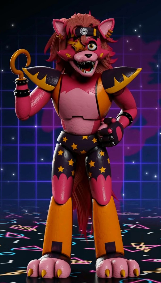 Can we talk about how majestic this glamrock foxy design is  he's so pretty