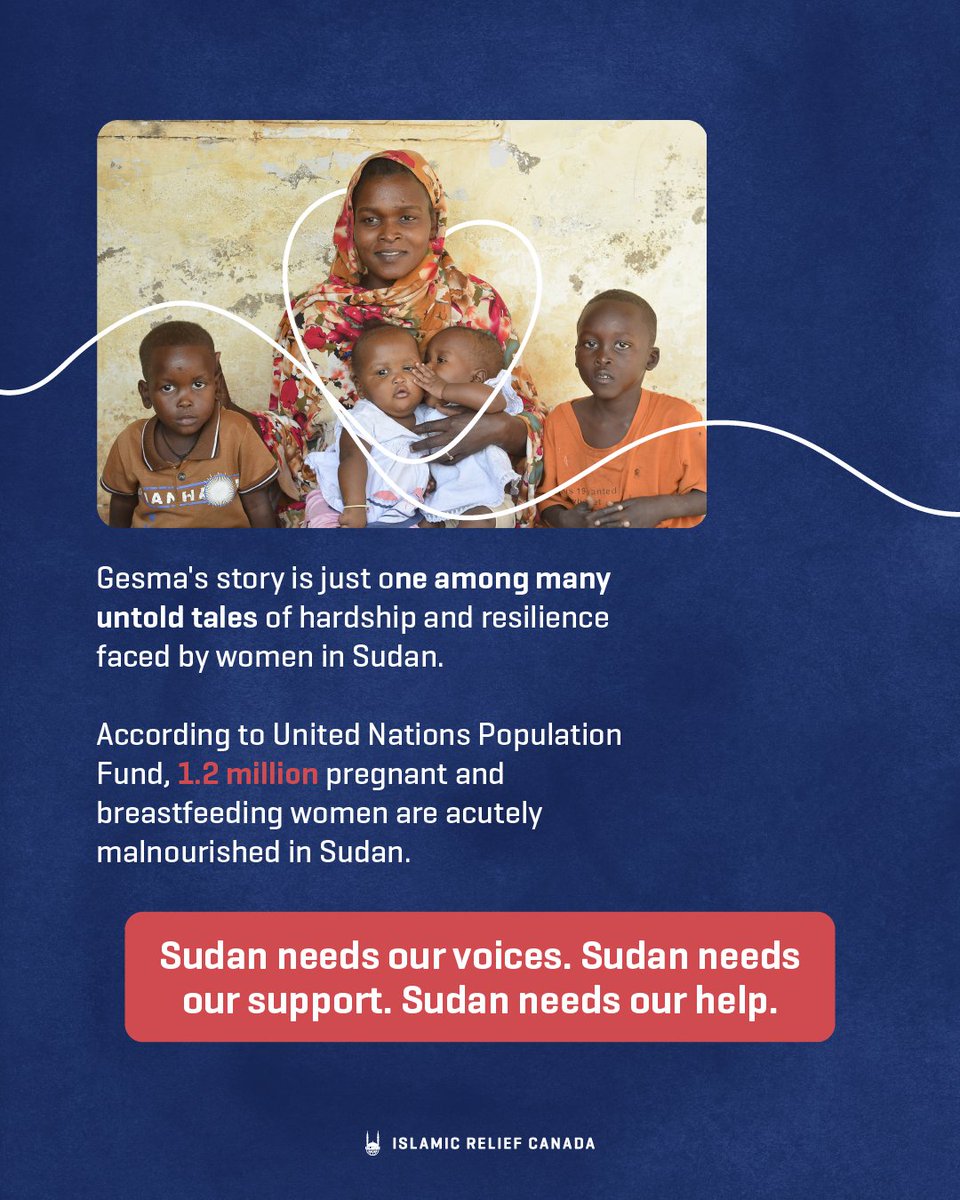Like Gesma, pregnant women in #Sudan are enduring the hardships of displacement, hunger, and a lack of healthcare. These families deserve peace, safety, and a normal life. As we near the one-year mark of the #Sudanconflict, our hearts go out in hope for the people's liberation.