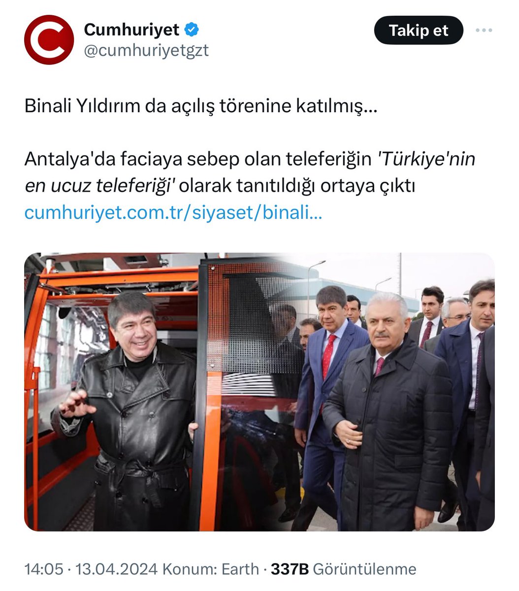 Böyle giderse CHP’li Muhittin Böcek’in ihmalini gizlemek için Hz. Adem’i bile suçlayacaklar Yakında “Hz. Adem teleferiğin yapıldığı topraklara gelen ilk insanmış” diye bir manşet görürüz