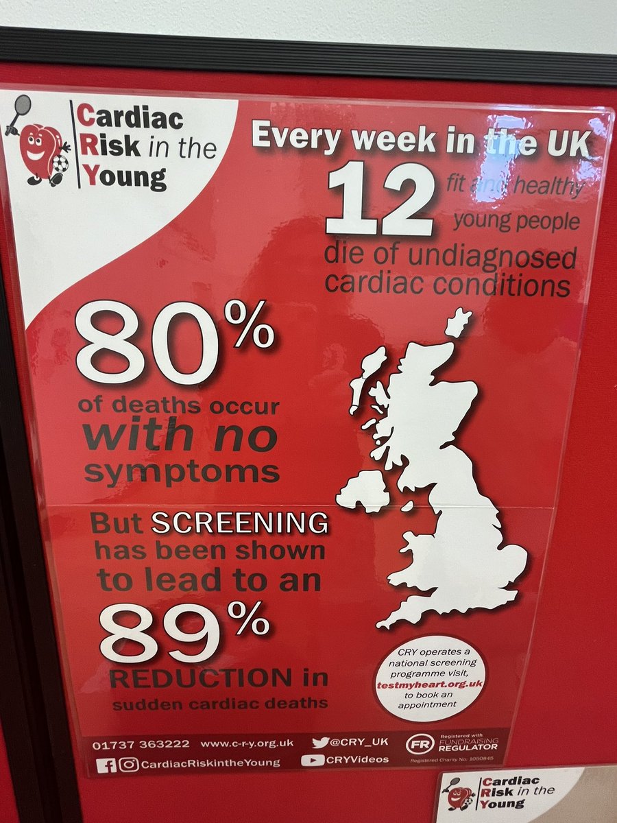 Today I met the most amazing charity <a href="/CRY_UK/">CRY</a> who save hundreds of lives every year by preventing young sudden cardiac deaths through awareness, screening,research and support affected families. Thank you Gareth Jones and Beth Phillips. 100 young people screened today 👏👏👏