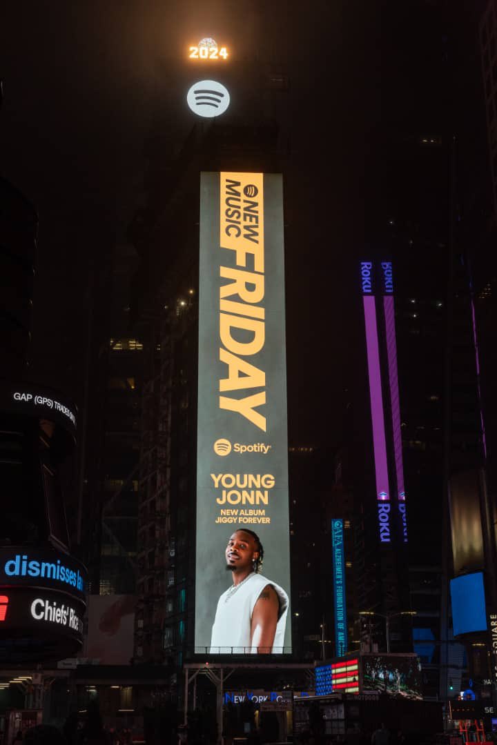 Young Jonn at Times Square NYC covering spotify New Music Friday Billboard 🔥