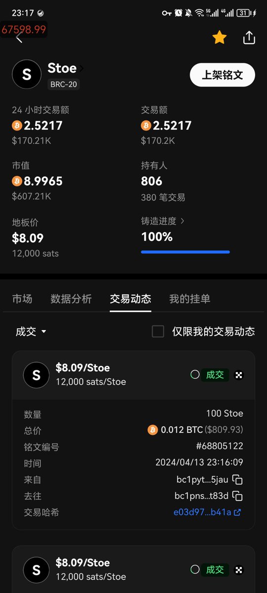 IU_allinn's tweet photo. 今天打的这个#STOE，前面打的好像是有两三倍，然后后面打的也翻倍了
#BRC20 #STOE https://t.co/1b4RAsomtj