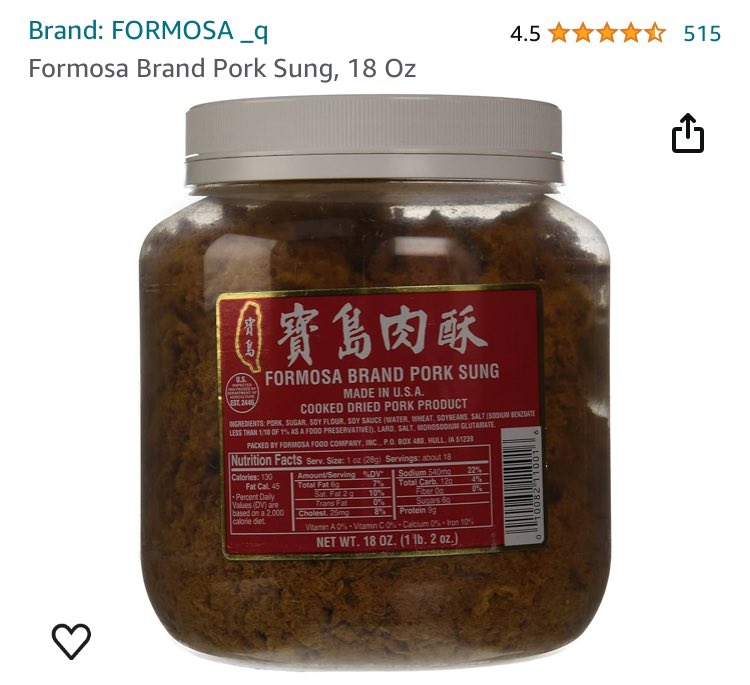 @foreignersinTW Pork floss story Since it’s very hard to import meat, pork floss in the 🇺🇸 was EXTREMELY $$$ Entrepreneur started a factor in the 🇺🇸 & is now the pork floss king of 🇺🇸 , with a govt created moat where none of the known brands from 🇹🇼 🇨🇳 can get in