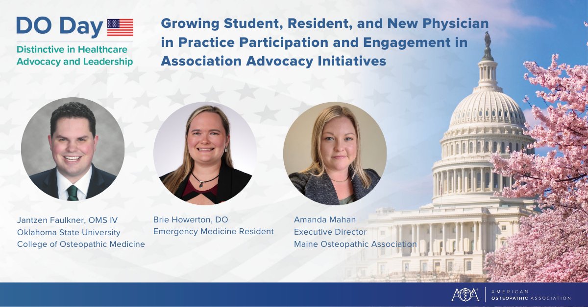 AOAforDOs's tweet photo. Thank you, Jantzen Faulkner, OMS IV, Brie Howerton, DO, and Amanda Mahan, for presenting "Growing Student, Resident, and New Physician in Practice Participation and Engagement in Association Advocacy Initiatives."
#DODay24 #DOProud 
@bhowerton6 @Arich207 @MaineDO https://t.co/pA3Um9lGMB